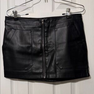 FP Movement by Free People Black Faux Leather Mini Skirt